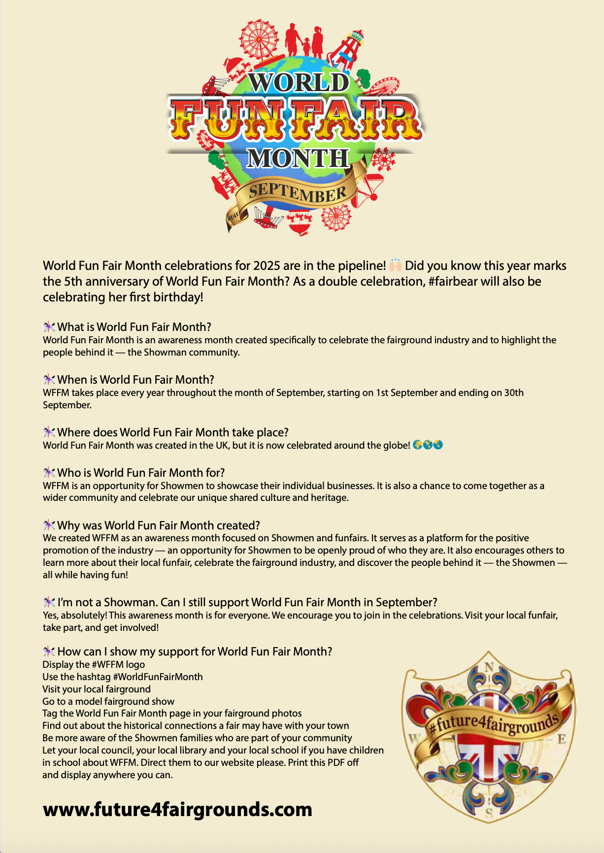 World Fun Fair Month Info Sheet
